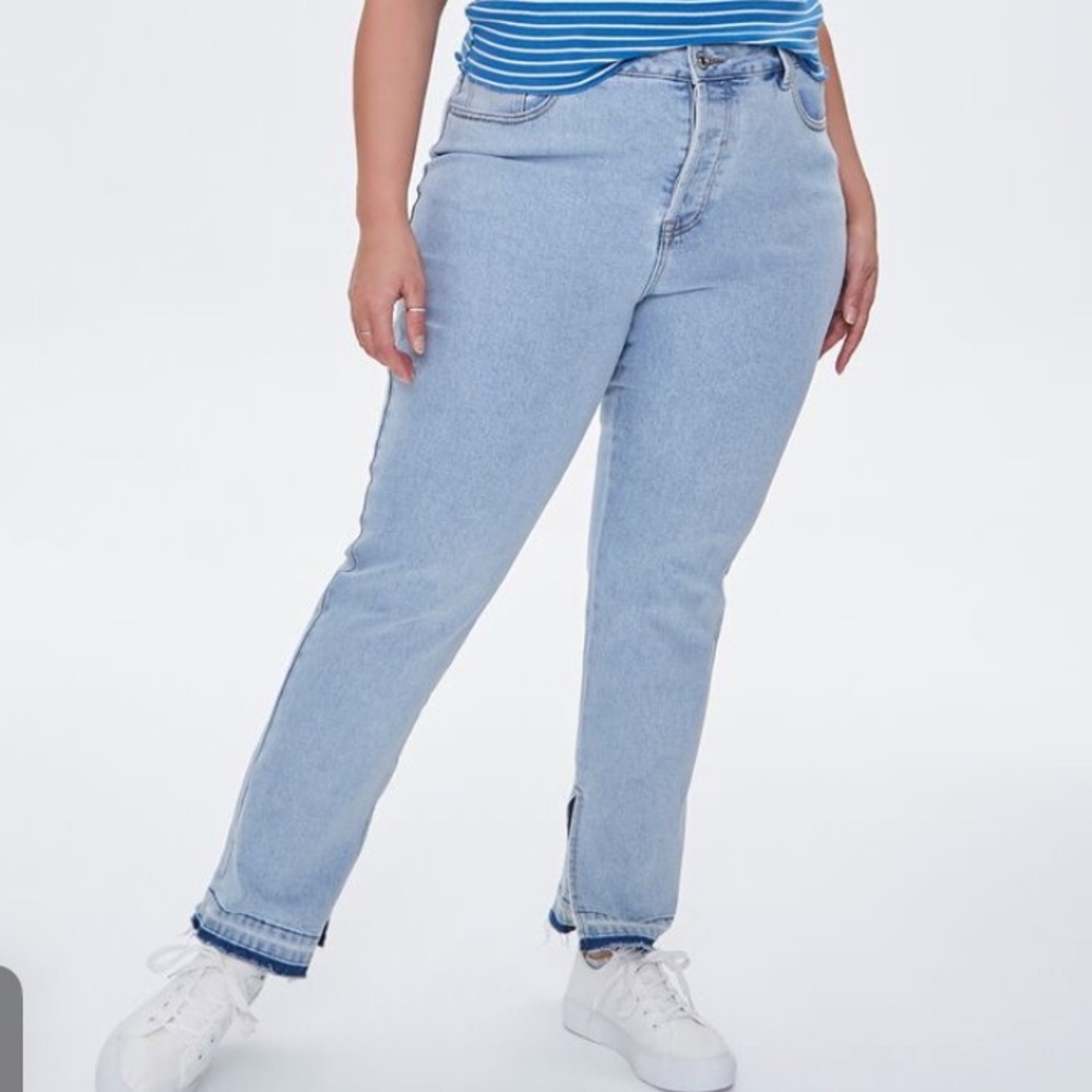 Plus size release hem jeans